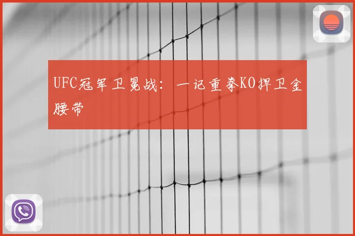 UFC冠军卫冕战：一记重拳KO捍卫金腰带